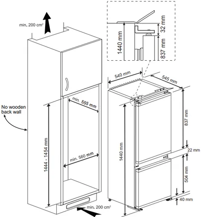 Kuchen herrmann BEKO Integrierte Kühl- Gefrierkombination BCSA240K4SN BCSA240K4SN 1